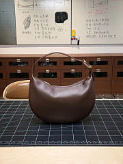 Chanel Top Handle Hobo Bag Dark Brown Grained Calfskin Gold Hardware - 5