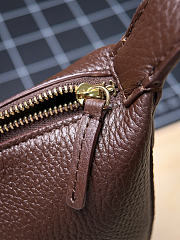 Chanel Top Handle Hobo Bag Dark Brown Grained Calfskin Gold Hardware - 4