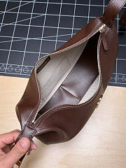 Chanel Top Handle Hobo Bag Dark Brown Grained Calfskin Gold Hardware - 3