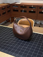 Chanel Top Handle Hobo Bag Dark Brown Grained Calfskin Gold Hardware - 2