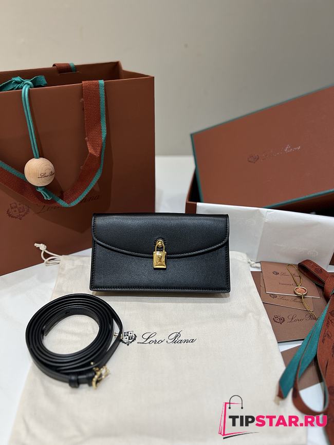 Loro Piana Extra Pochette Calfskin In Black - 1