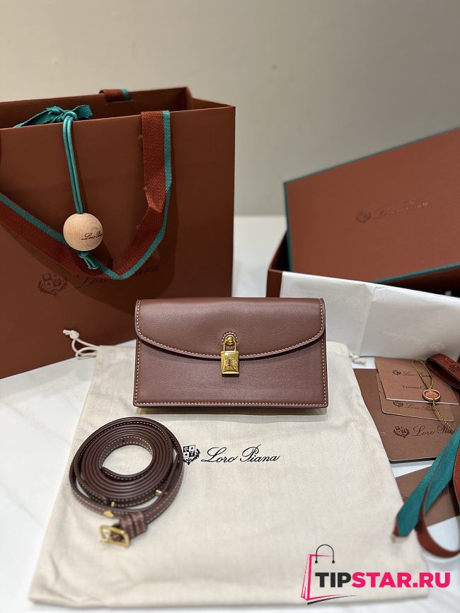 Loro Piana Extra Pochette Calfskin In Brown - 1