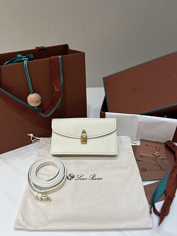 Loro Piana Extra Pochette Calfskin In Whisper White