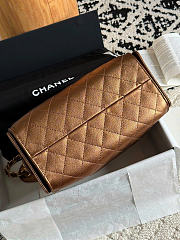 Chanel 25 Small Metallic Bronze Caviar Quilted Bag - 5