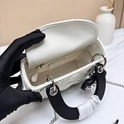 Dior Mini Lady Dior Bag with Chain caning in slatted and black - 6