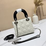 Dior Mini Lady Dior Bag with Chain caning in slatted and black - 4