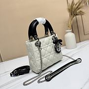 Dior Mini Lady Dior Bag with Chain caning in slatted and black - 2