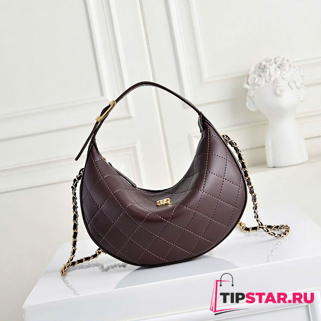 Chanel Clutch bag with chain Lambskin & gold-effect metal brown - 1