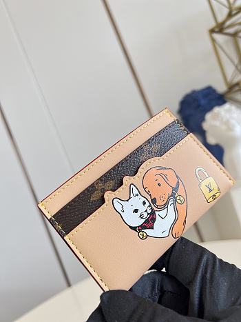 Louis Vuitton Bosch Card Holder Beige with Monogram Pets pattern