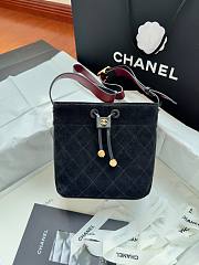 Chanel Bucket Bag In Suede Black - 1