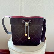 Chanel Bucket Bag In Suede Black - 5