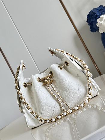 Chanel Mini 25 Hobo Bag Caviar In Pastel White
