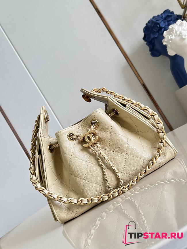 Chanel Mini 25 Hobo Bag Caviar In Pastel Beige - 1