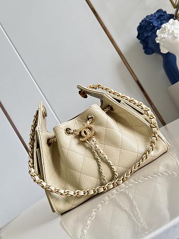 Chanel Mini 25 Hobo Bag Caviar In Pastel Beige