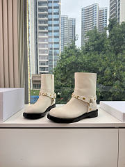 Dior Bolt Ankle Boot In Calfskin White - 1