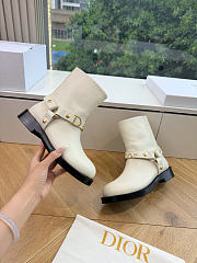 Dior Bolt Ankle Boot In Calfskin White - 4