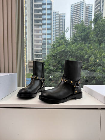 Dior Bolt Ankle Boot In Calfskin Black