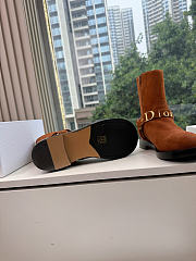 Dior Bolt Ankle Boot In Suede Brown - 5