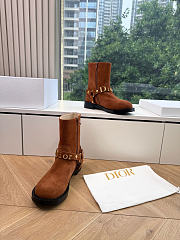 Dior Bolt Ankle Boot In Suede Brown - 4