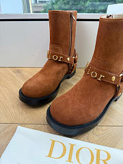 Dior Bolt Ankle Boot In Suede Brown - 2