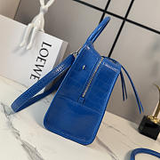 Loewe Large Amazona 180 in blue crocodile-embossed leather - 5