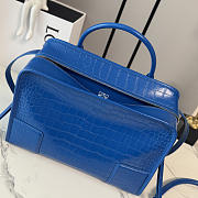 Loewe Large Amazona 180 in blue crocodile-embossed leather - 3