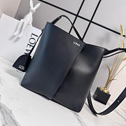 Loewe Medium Bilbao Chestnut Leather Bucket Bag Black - 1