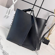 Loewe Medium Bilbao Chestnut Leather Bucket Bag Black - 5
