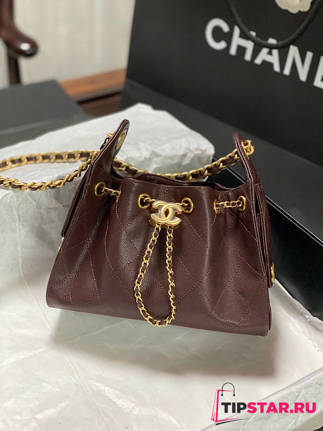 Chanel Mini 25 Hobo Bag Caviar In Brown - 1