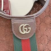 Gucci Giglio small tote bag in suede brown - 6