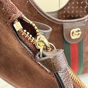 Gucci Giglio small tote bag in suede brown - 5