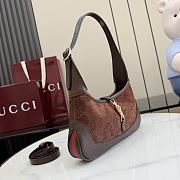 Gucci Jackie 1961 small shoulder bag dark brown GG suede - 2