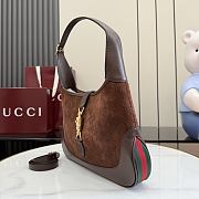 Gucci Jackie 1961 medium shoulder bag dark brown GG suede - 6