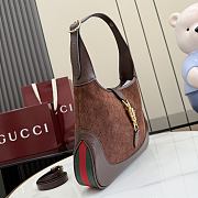 Gucci Jackie 1961 medium shoulder bag dark brown GG suede - 5