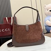 Gucci Jackie 1961 medium shoulder bag dark brown GG suede - 3