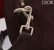 Dior Small D Granville Flat Macrocannage Gold Hardware In Suede Dark Brown - 3