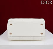 Dior Small D Granville Flat Macrocannage Gold Hardware In White - 5