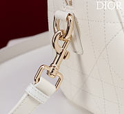 Dior Small D Granville Flat Macrocannage Gold Hardware In White - 4