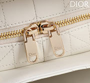 Dior Small D Granville Flat Macrocannage Gold Hardware In White - 3