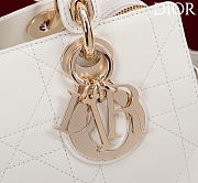 Dior Small D Granville Flat Macrocannage Gold Hardware In White - 2