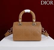 Dior Small D Granville Flat Macrocannage Gold Hardware In Tan - 5