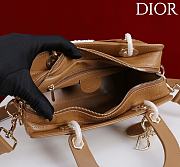 Dior Small D Granville Flat Macrocannage Gold Hardware In Tan - 3