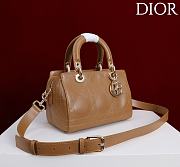Dior Small D Granville Flat Macrocannage Gold Hardware In Tan - 2