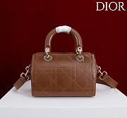 Dior Small D Granville Flat Macrocannage Gold Hardware In Brown - 4