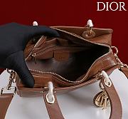 Dior Small D Granville Flat Macrocannage Gold Hardware In Brown - 2