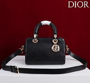 Dior Small D Granville Flat Macrocannage Gold Hardware In Black - 1