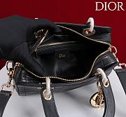 Dior Small D Granville Flat Macrocannage Gold Hardware In Black - 5