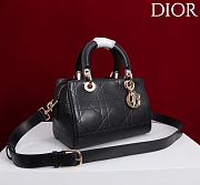 Dior Small D Granville Flat Macrocannage Gold Hardware In Black - 4