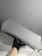 Chanel Shopping Tote Black Grained Calfskin In Light Blue - 3