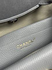 Chanel Shopping Tote Black Grained Calfskin In Light Blue - 4